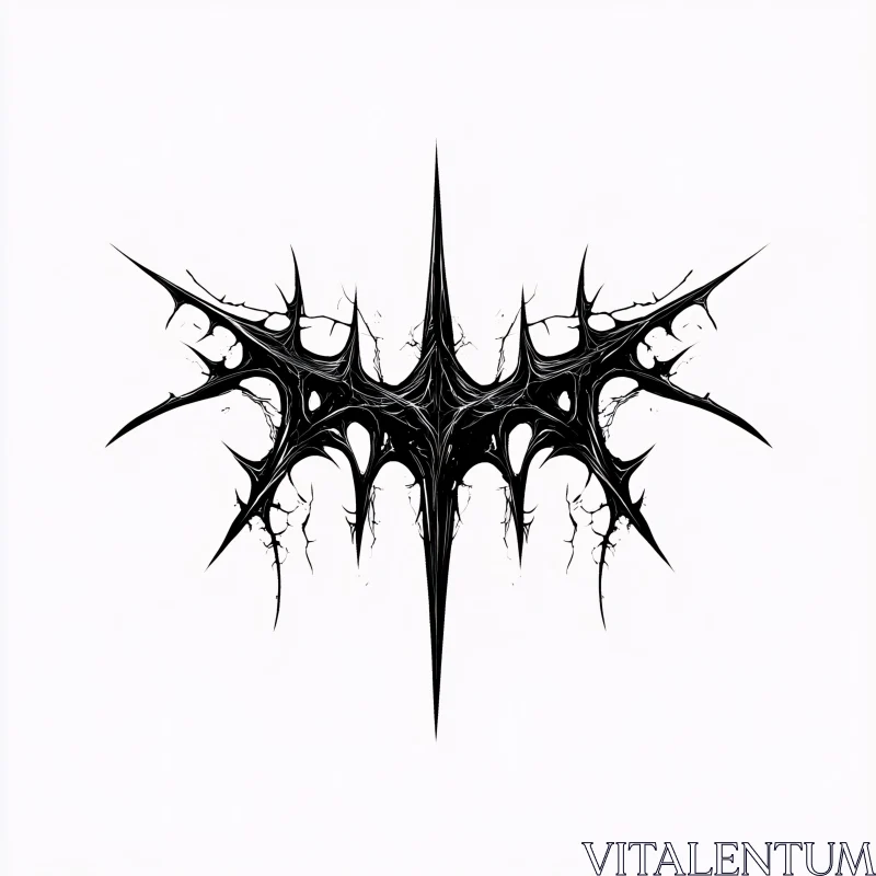 Symmetric Black Spike Artwork AI Image