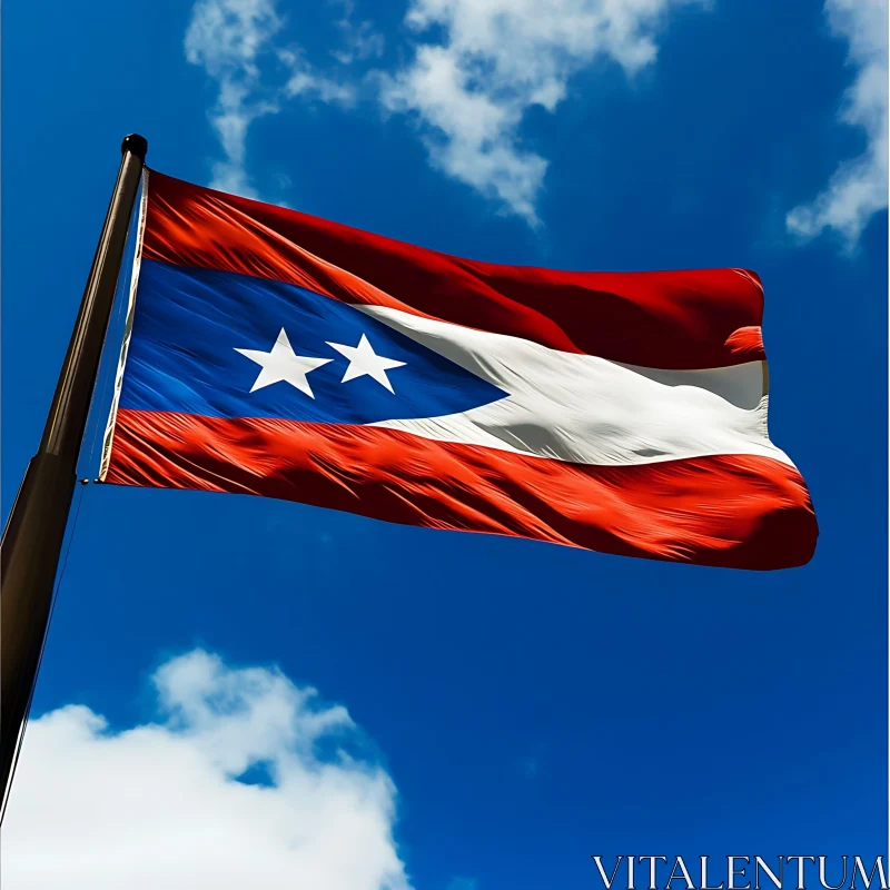 National Emblem Flutters in Clear Skies AI Image