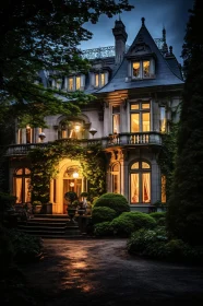 Ivied Mansion at Dusk