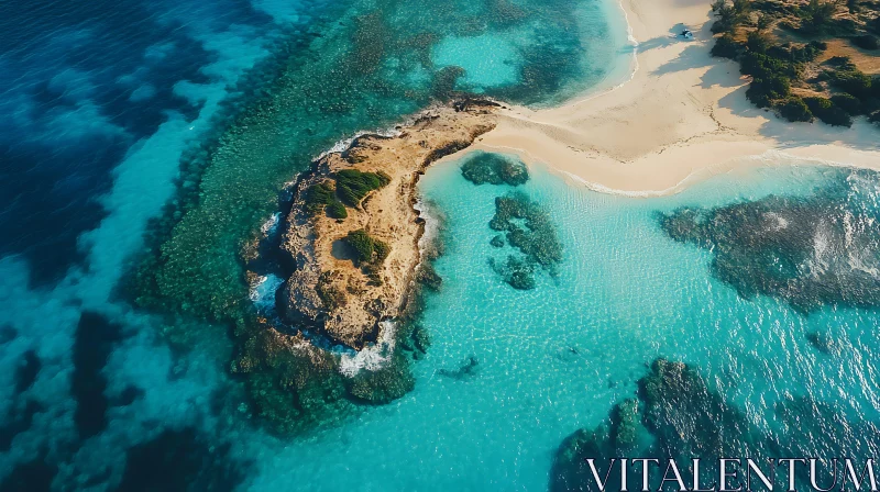 Pristine Island Aerial Shot AI Image