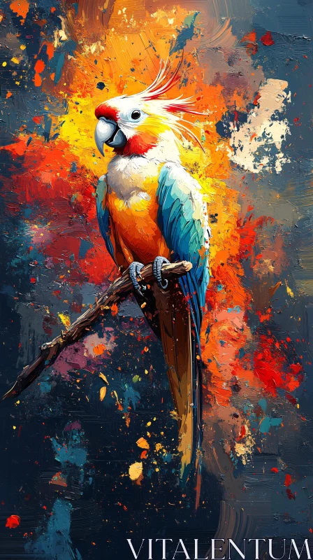 AI ART Colorful Parrot Art Painting