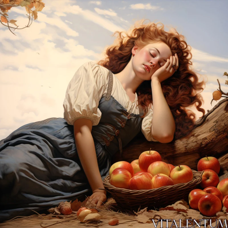 Autumn Reverie with Apples AI Image