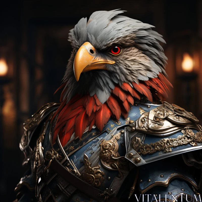 AI ART Knightly Eagle in Detailed Armor