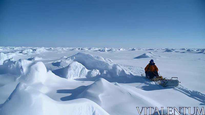 Expansive Winter Landscape with Sleigh AI Image