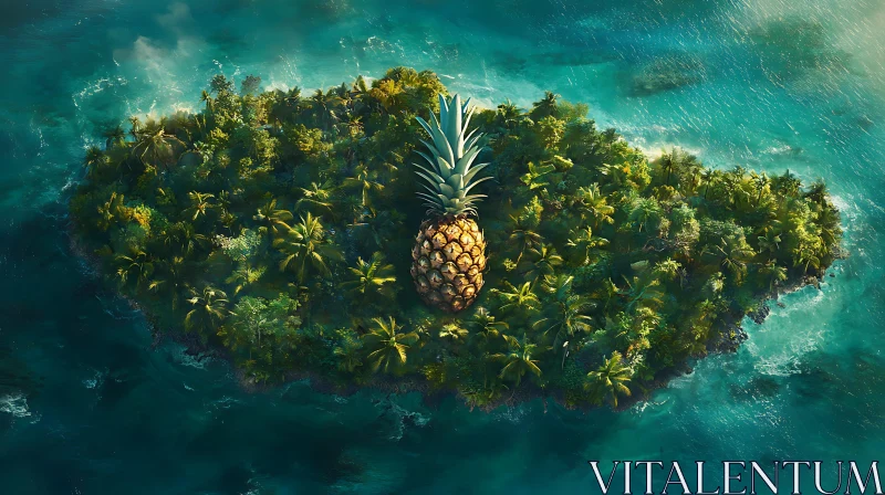 Giant Pineapple on Enchanted Island AI Image