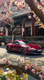 Luxury Car with Cherry Blossom