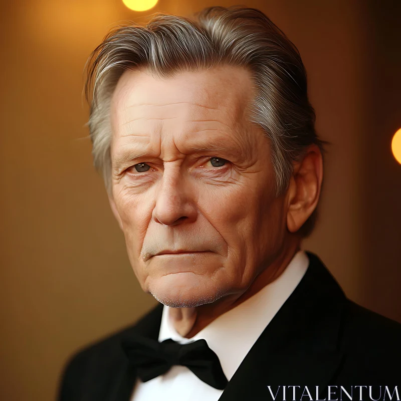 Refined Elderly Man in Formal Attire AI Image