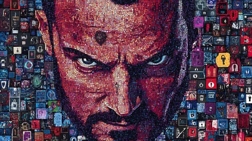 Vivid Mosaic Art of a Determined Man