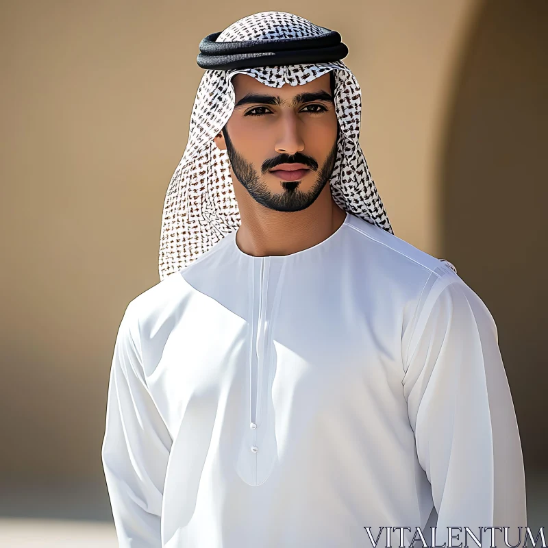 Middle Eastern Man in Traditional Clothing AI Image