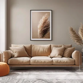 Chic Beige Interior with Art Piece