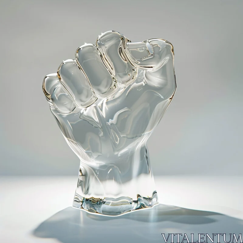 AI ART Transparent Glass Fist Art