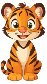 Cute Tiger Cartoon Art