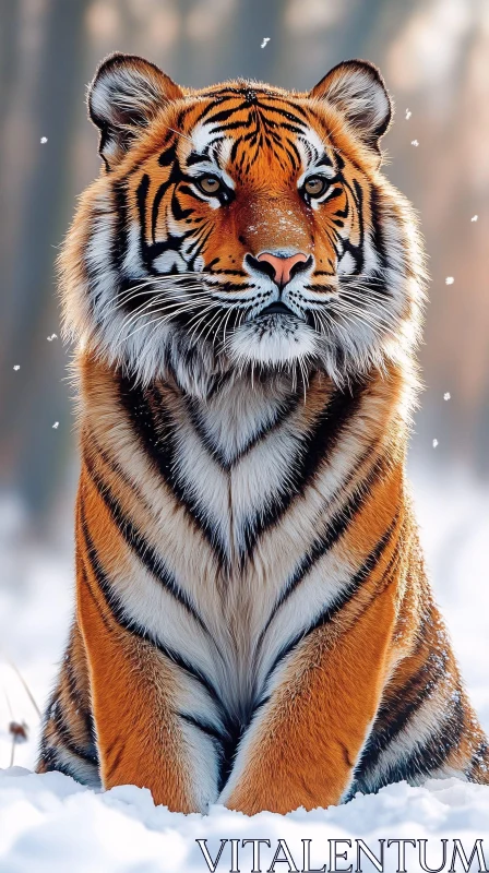 Regal Tiger in Snowy Habitat AI Image