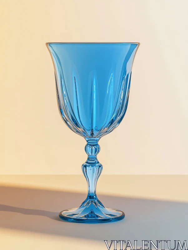 Intricate Blue Goblet with Gradient Background AI Image