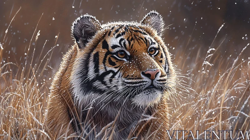 AI ART Winter Tiger Portrait