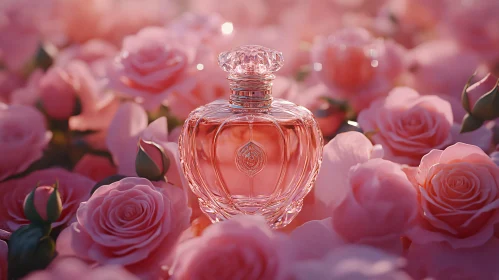 Elegant Fragrance Surrounded by Roses