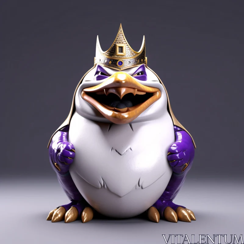 Royal Penguin Character Design AI Image