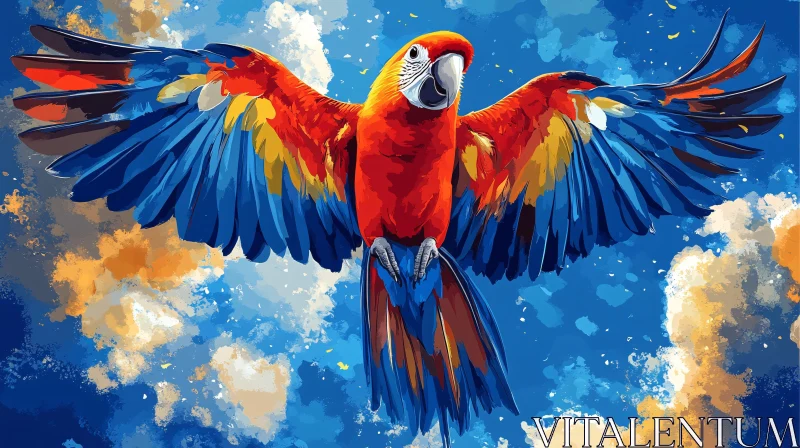 AI ART Vivid Parrot Soaring