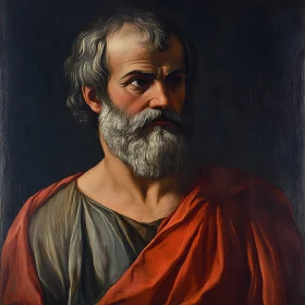 Intense Gaze: Classical Portrait of a Bearded Man