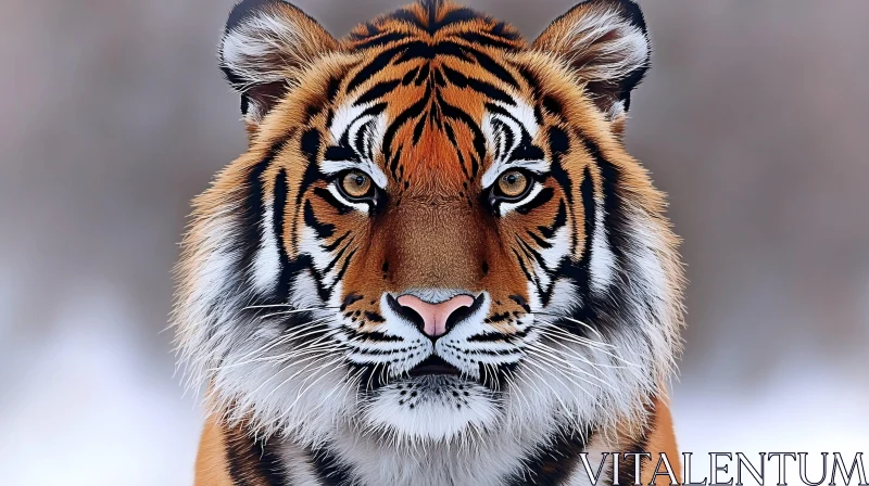 Majestic Tiger Portrait with Piercing Eyes AI Image