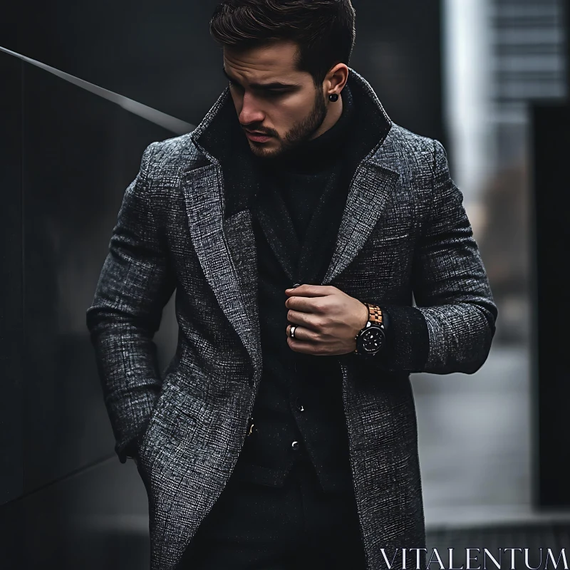 Elegant Urban Fashion for Men AI Image