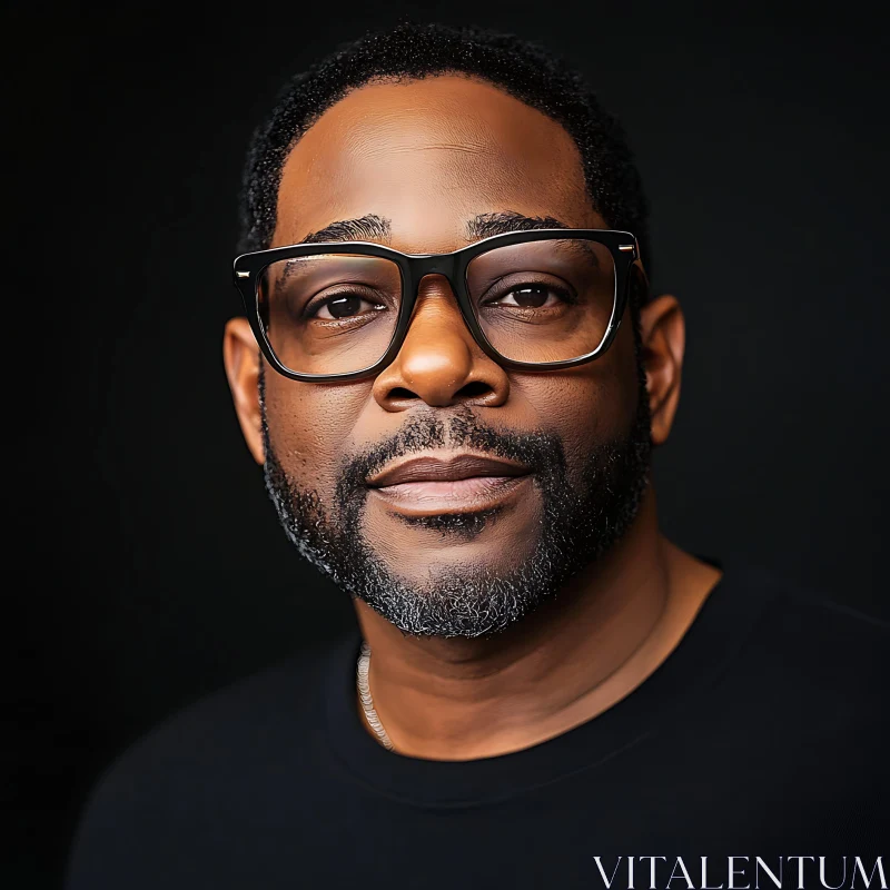 Man with Glasses and Beard Portrait AI Image