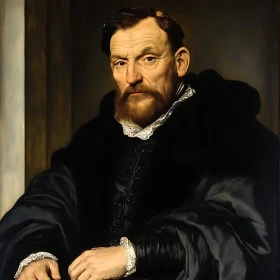 Portrait of a Distinguished Bearded Man in Dark Attire