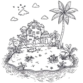 Peaceful Island Landscape Art