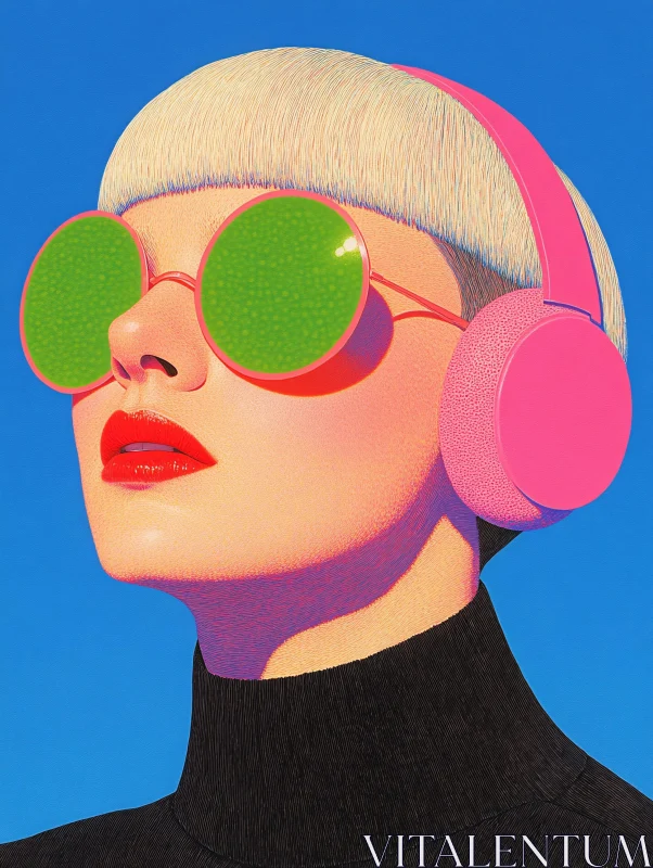 Stylish Pop Art Portrait with Bright Accessories