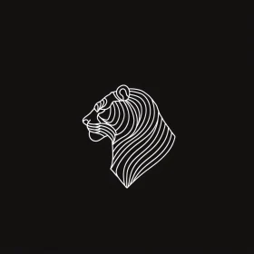 Elegant Lion Line Drawing