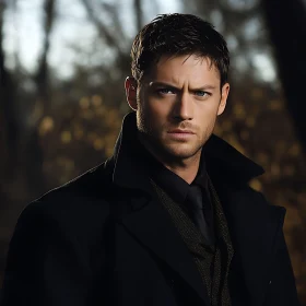 Intense Male Portrait in Outdoor Setting