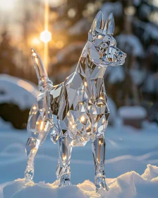 Geometric Crystal Canine Art