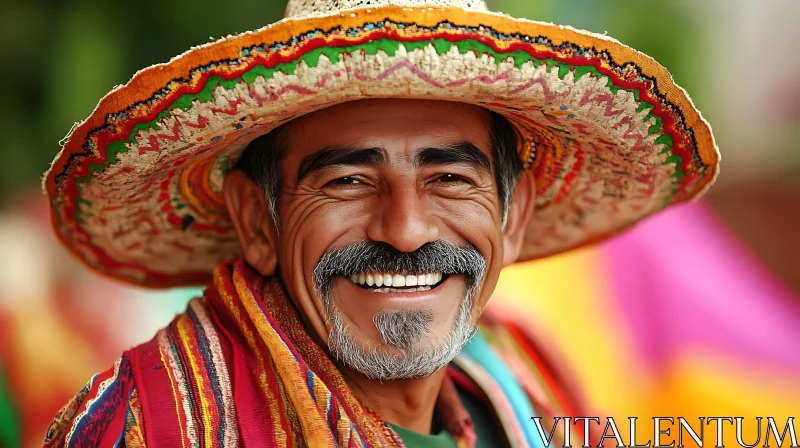 Cheerful Portrait of a Man in a Traditional Hat