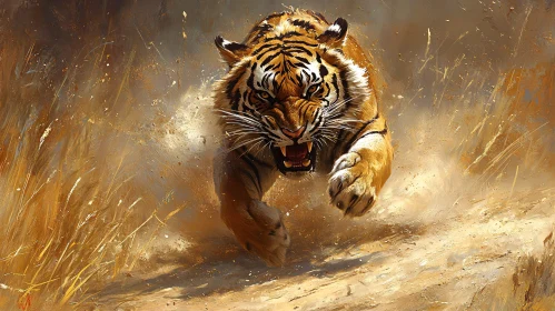 Fierce Tiger in Motion