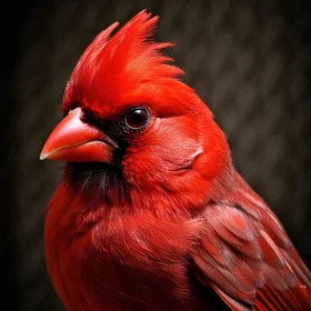 Close-Up of a Vivid Red Cardinal