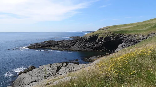 Coastal Landscape with Cliffs and Ocean View