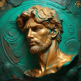 Turquoise-Set Bronze Portrait