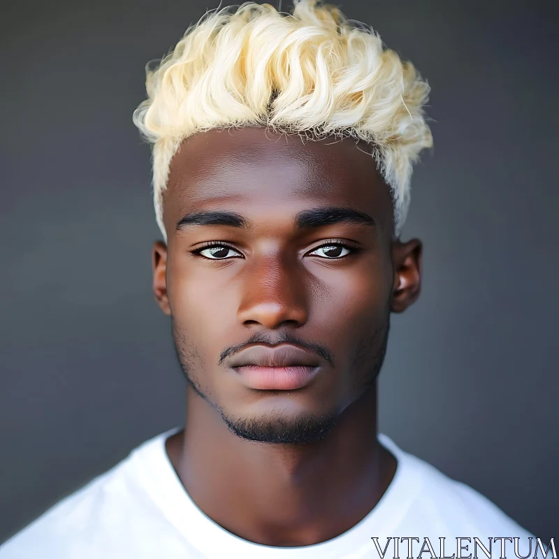 AI ART Calm Portrait of a Man with Blonde Curly Hair