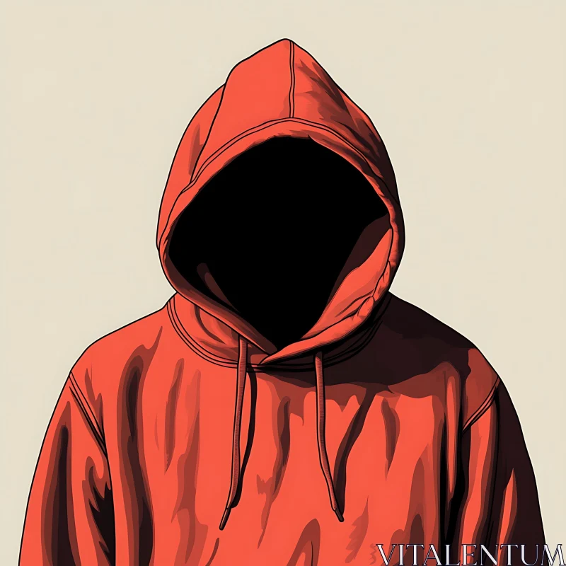 Red Hoodie Enigma AI Image