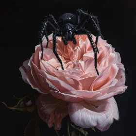 Spider and Rose Art Composition