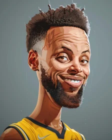 Basketball Cartoon Portrait Art