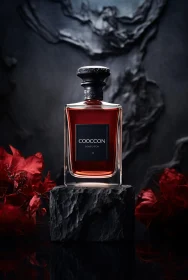 Luxurious Fragrance Design with Red Accents