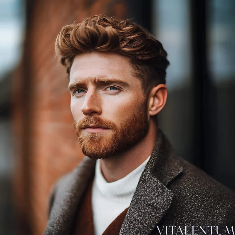 AI ART Fashionable Man with Red Hair and Beard