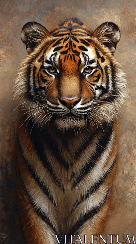 Fierce and Majestic Tiger Portrait AI Image