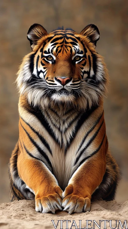 Regal Tiger Stare in Natural Habitat AI Image