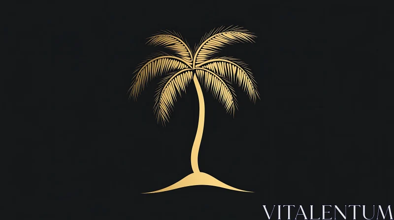 Minimalist Golden Palm Design AI Image