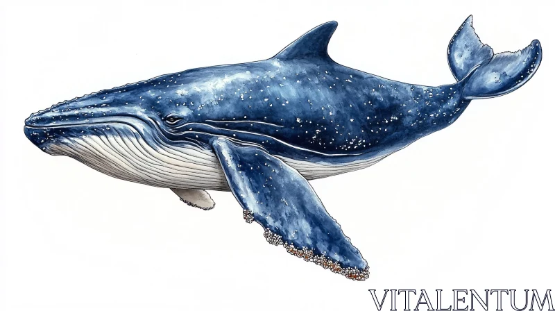 Blue Whale Illustration AI Image