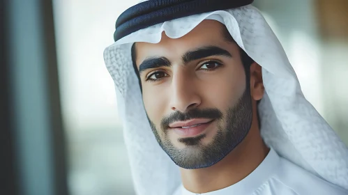 Elegant Middle Eastern Man in Traditional Dress