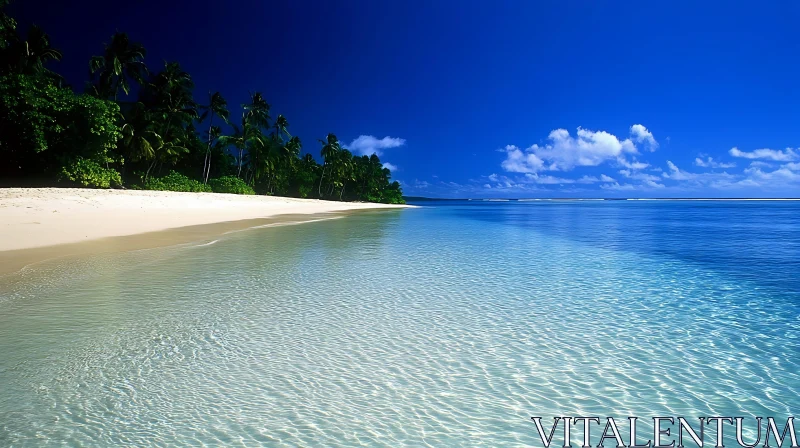 AI ART Scenic Tropical Beach with Pristine Waters