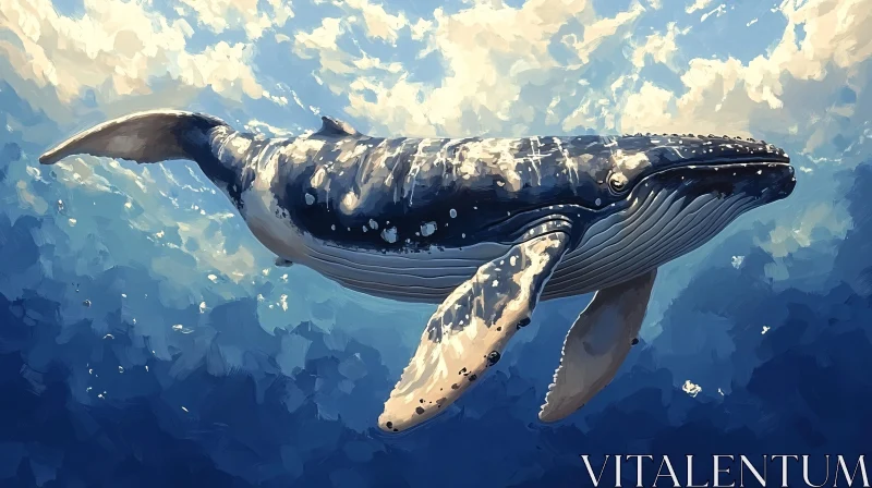 Graceful Whale in the Ocean AI Image